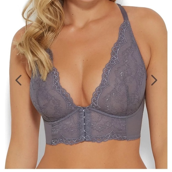 Gossard Superboost Lace Deep V Underwire Bralette.  Gray.  Size 38H.  NWOT. - Picture 5 of 5